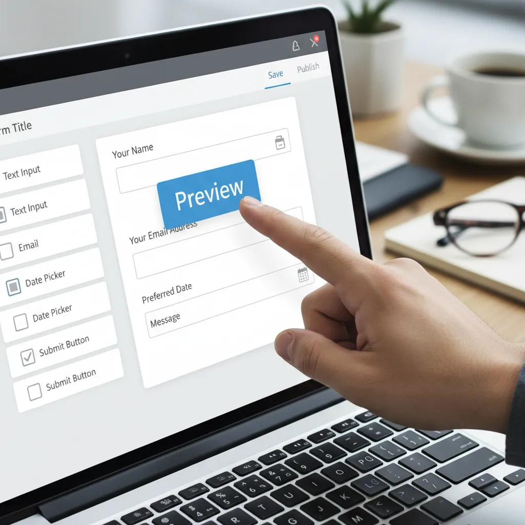 Tapping the WPForms Preview button