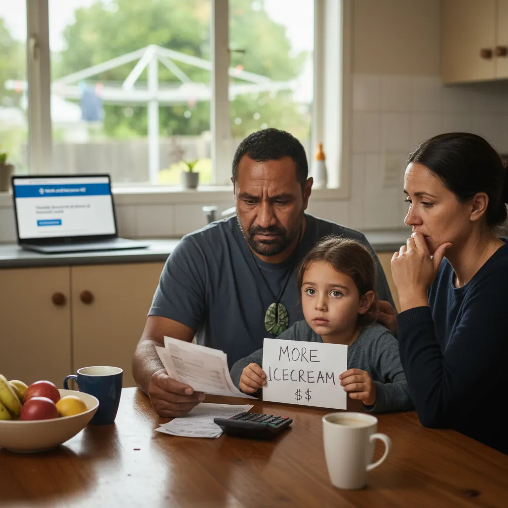 Family discussing urgent costs with WINZ