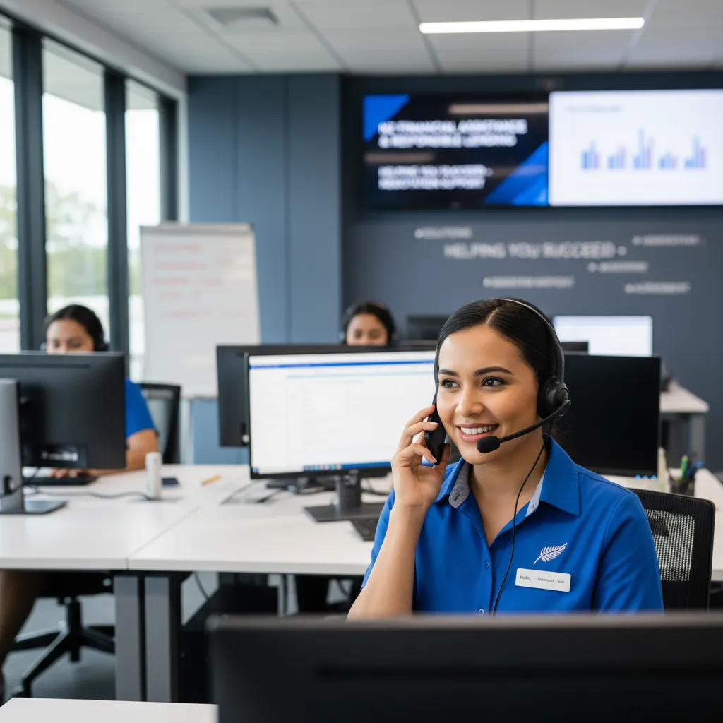 Customer service representative offering help with bills NZ payment plans