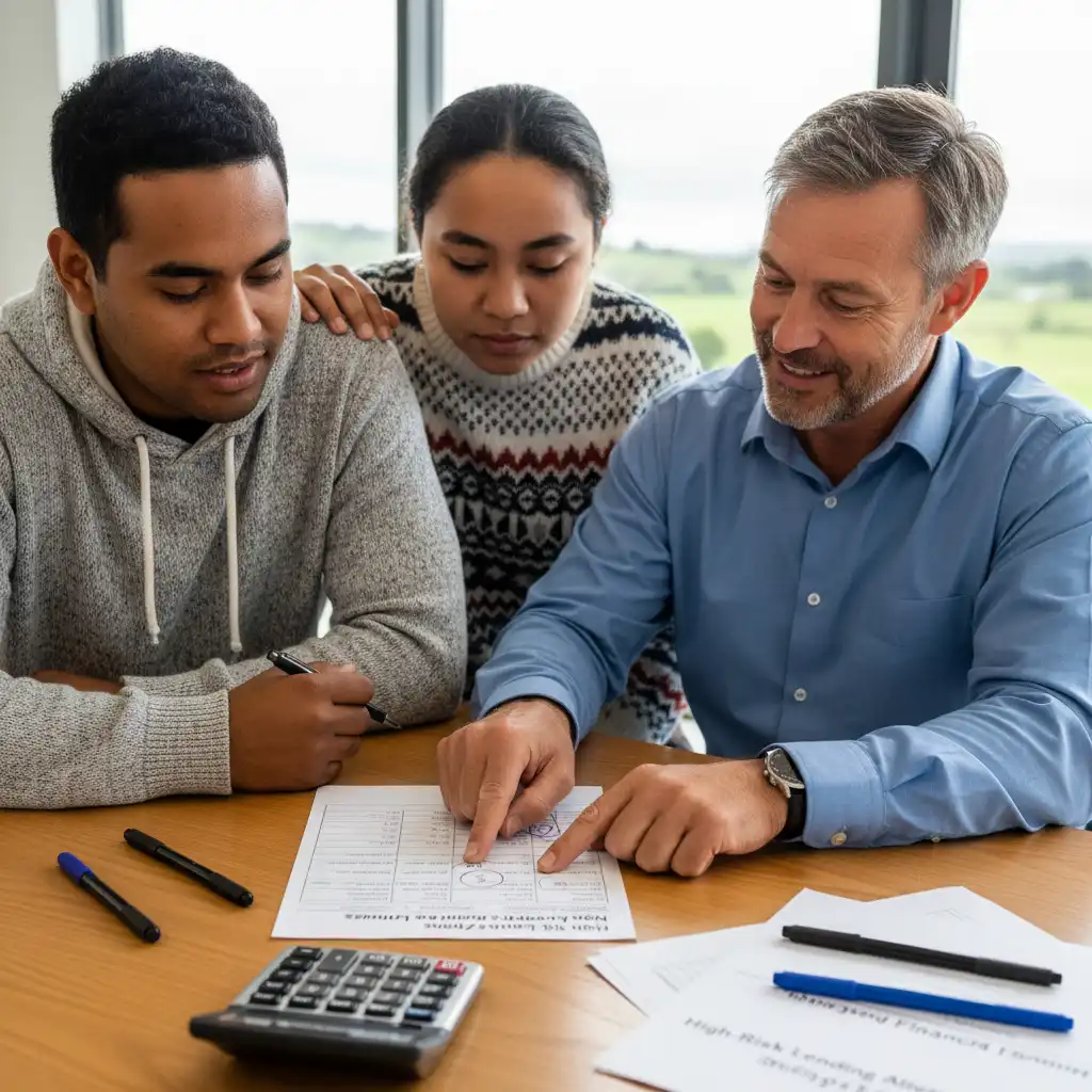 Financial advisor helping a couple with budgeting and debt management