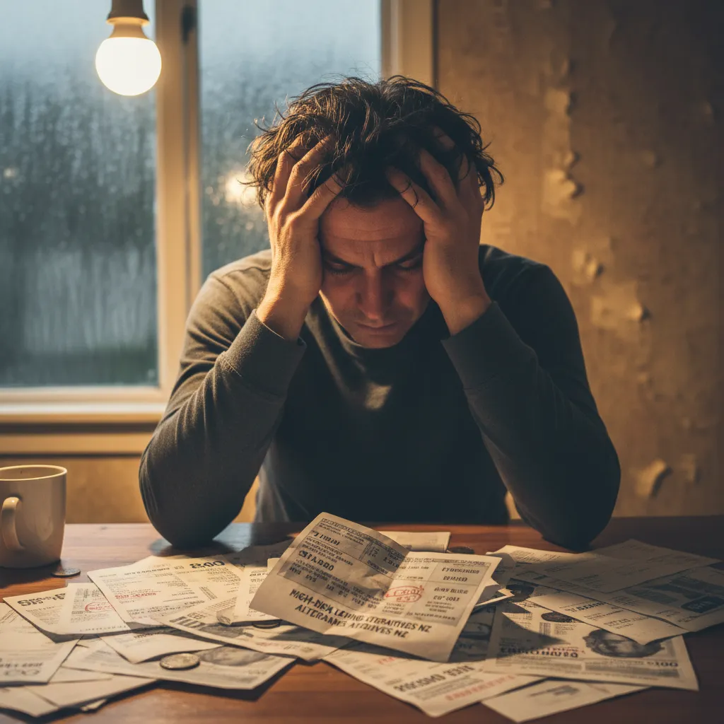 Person experiencing financial stress needing emergency financial assistance NZ