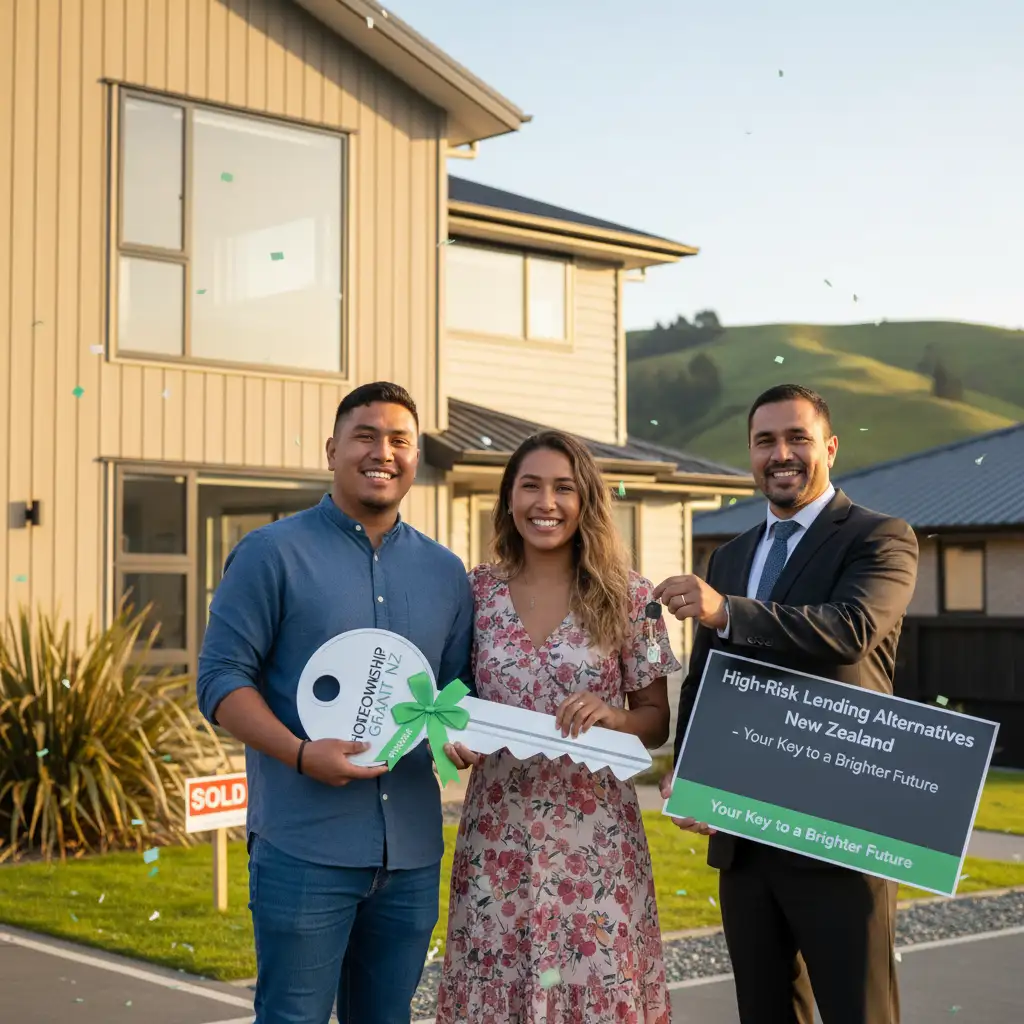 Happy couple receiving keys to their first home, a result of first home grants and financial help
