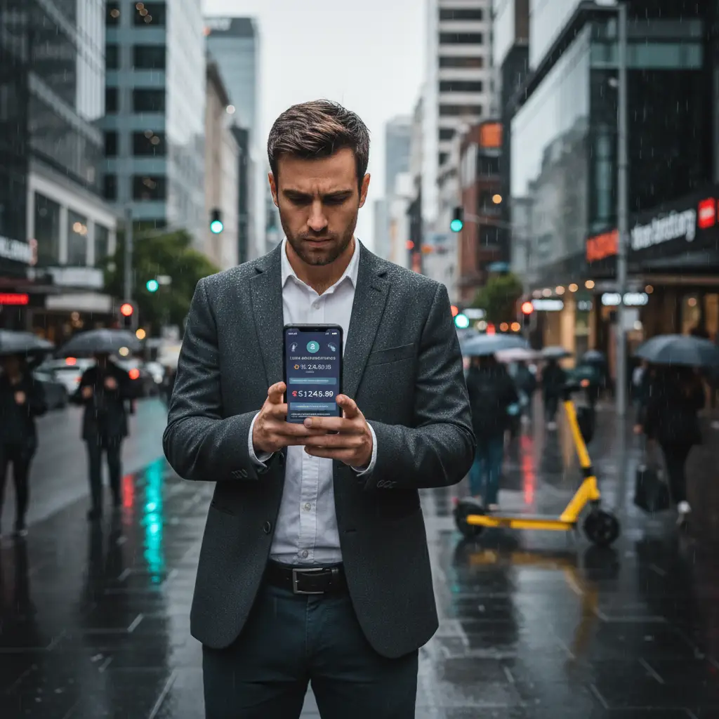 Person considering a payday advance nz on their phone