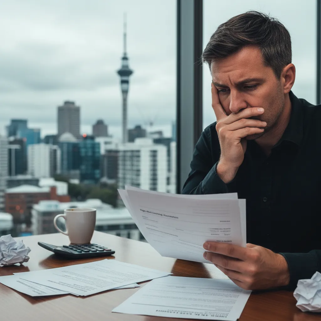 Person reviewing bankruptcy NZ options documents
