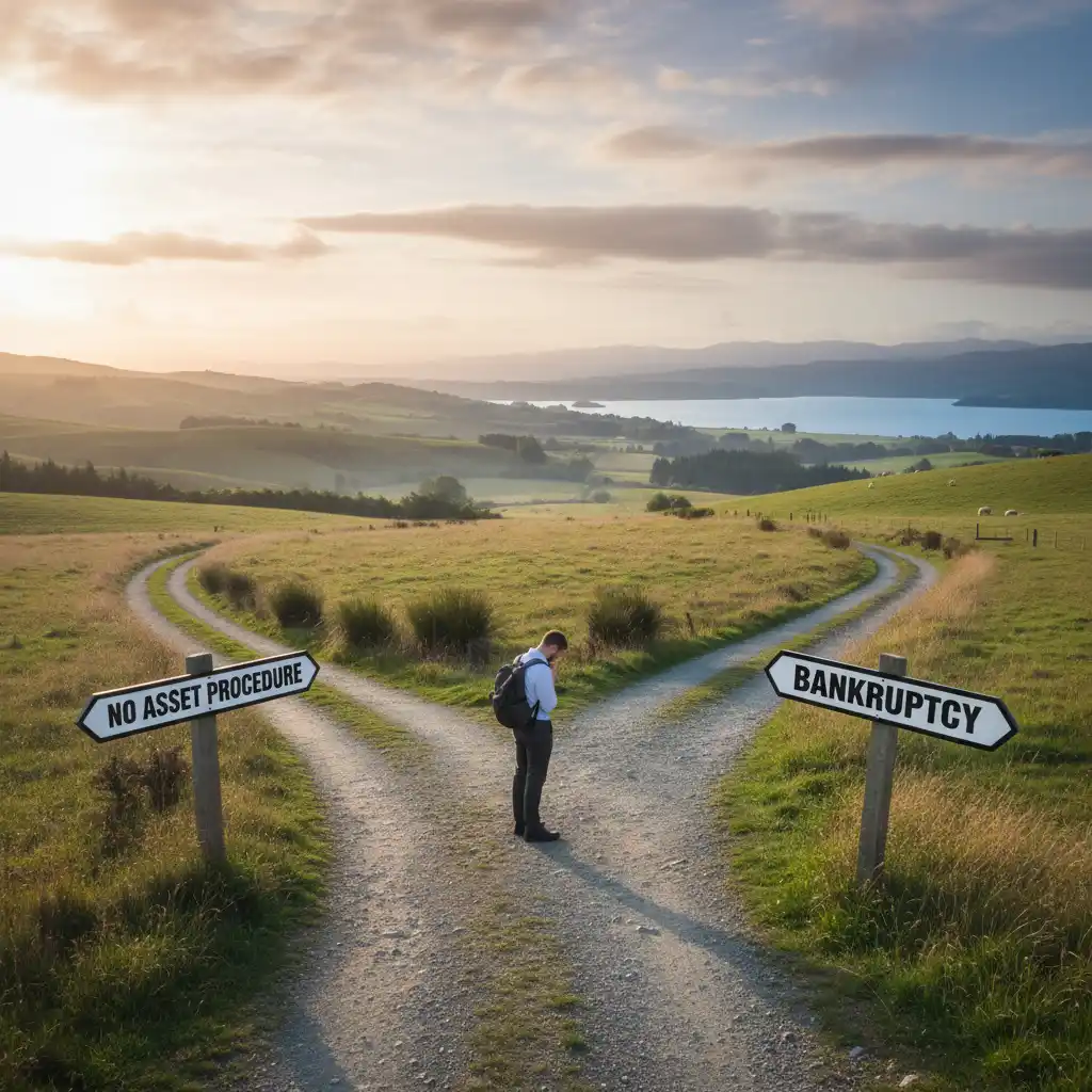Choosing between No Asset Procedure vs Bankruptcy at a crossroads