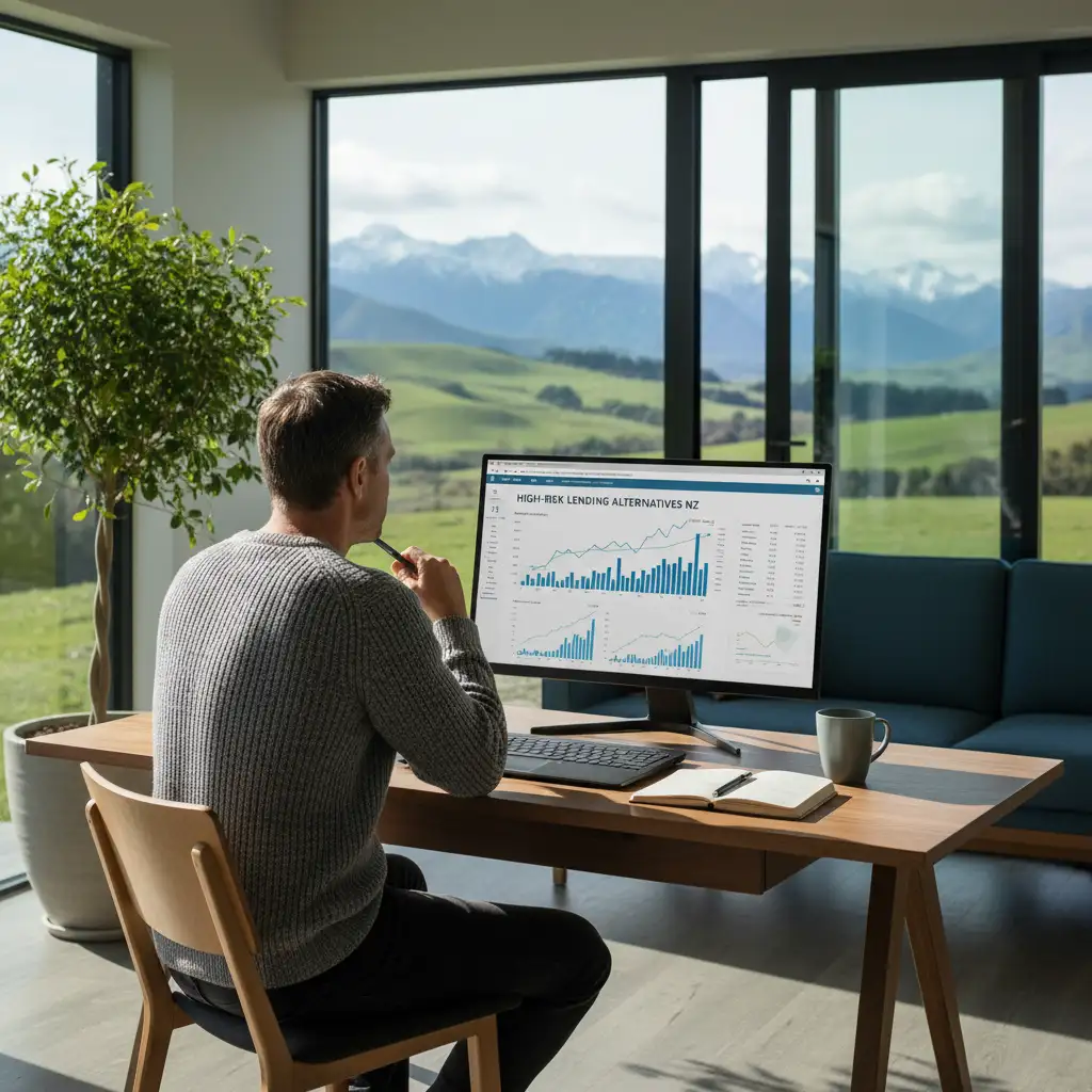 Person engaged in personal financial planning NZ on laptop