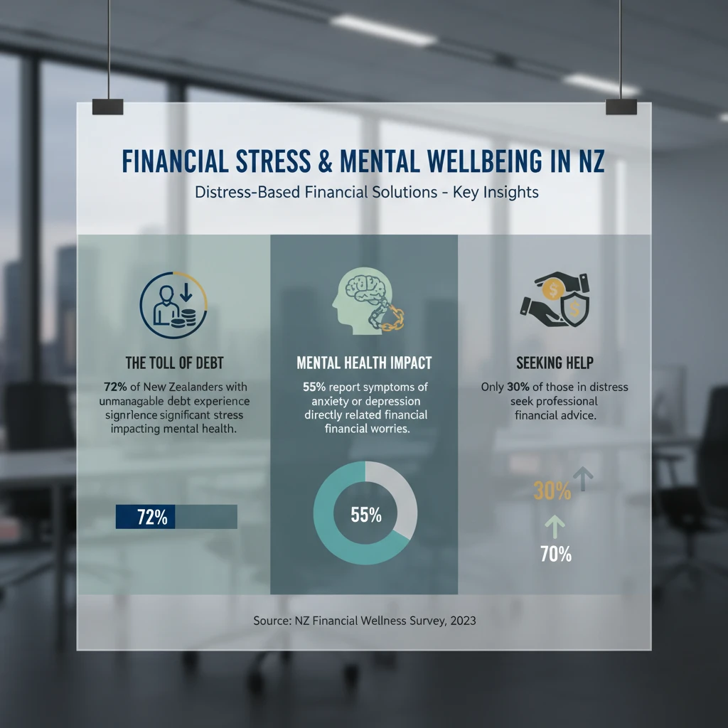 Statistics showing the impact of financial stress on mental health in New Zealand