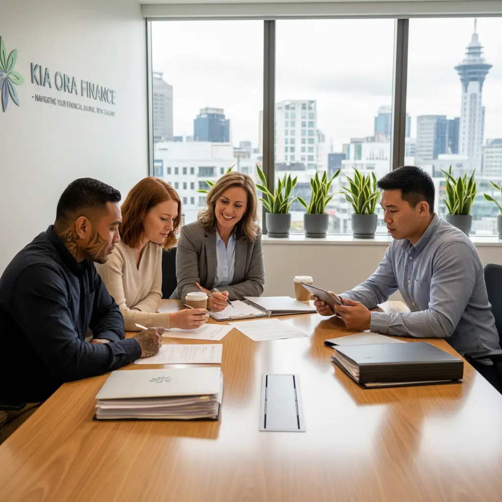 Clients discussing financial restructuring options with an expert in New Zealand