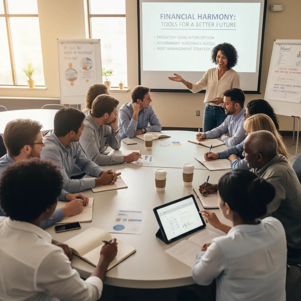 Community members learning financial literacy options