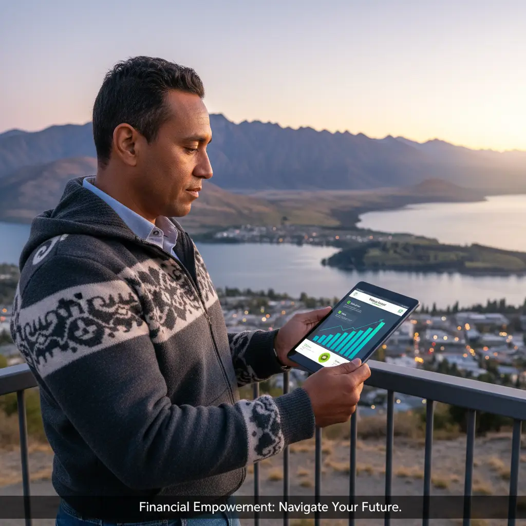 Person using personal finance tools NZ on a tablet