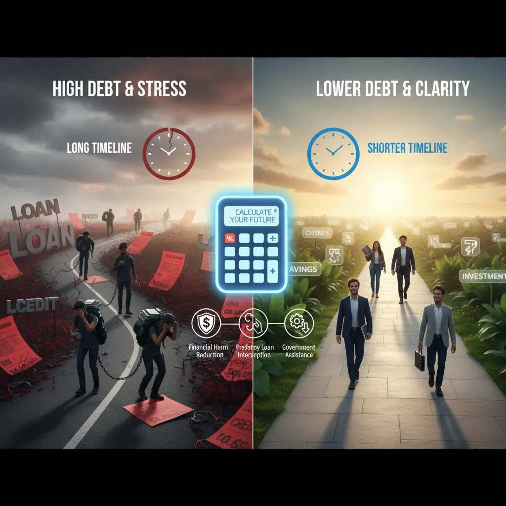 Scenario planning for debt repayment options with a debt calculator