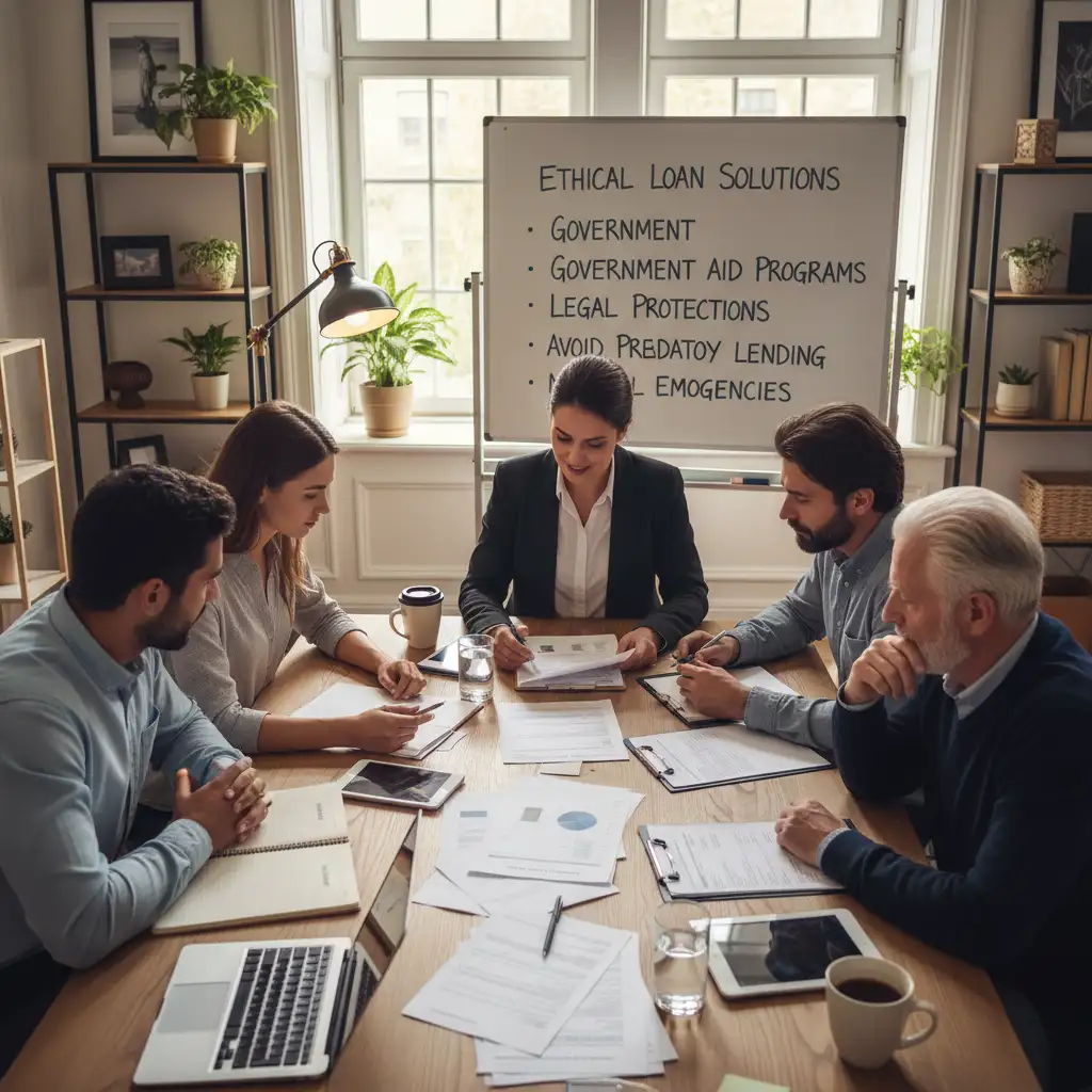 People discussing community bank personal loan options with a loan officer