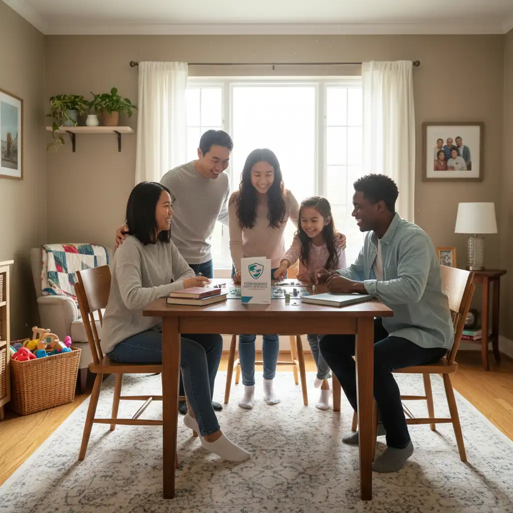 Family benefiting from government housing and utility financial aid