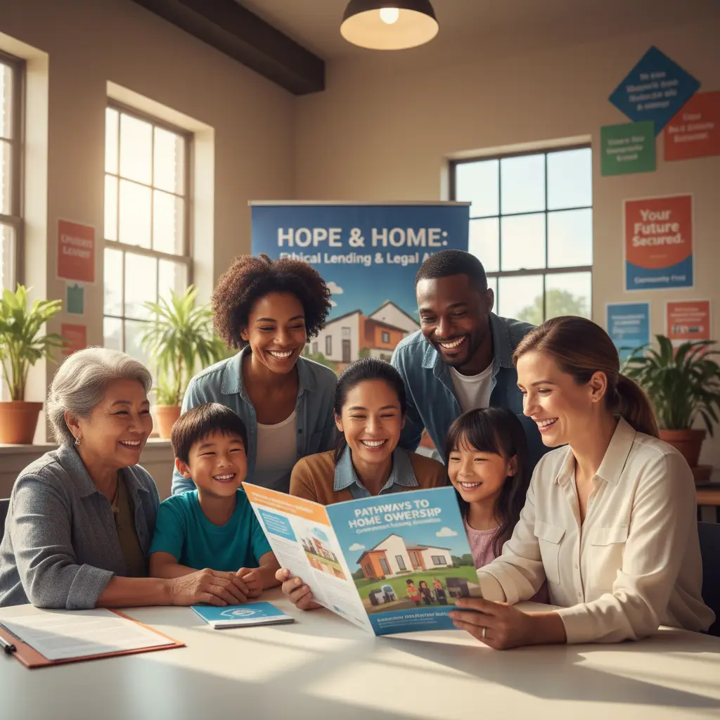 Family exploring housing assistance government programs