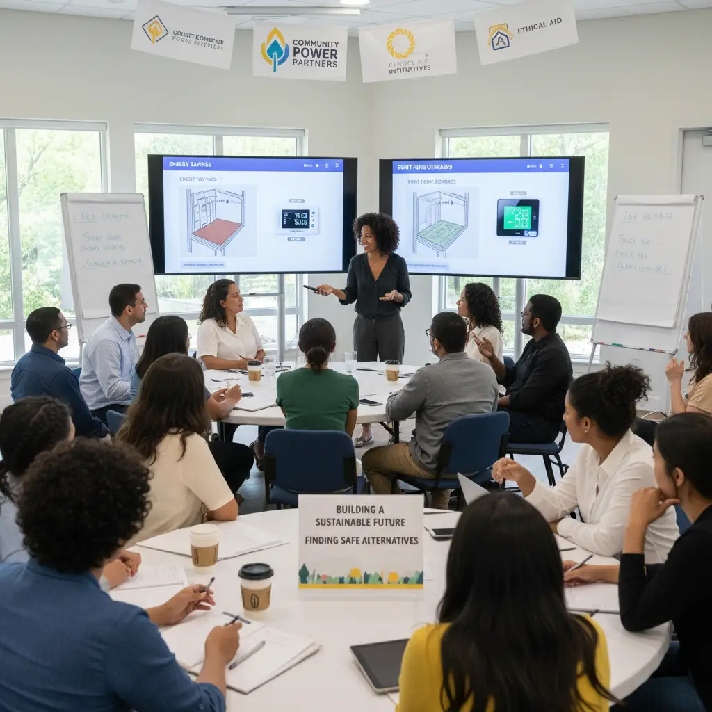 Community learning about energy efficiency to help with utility bills