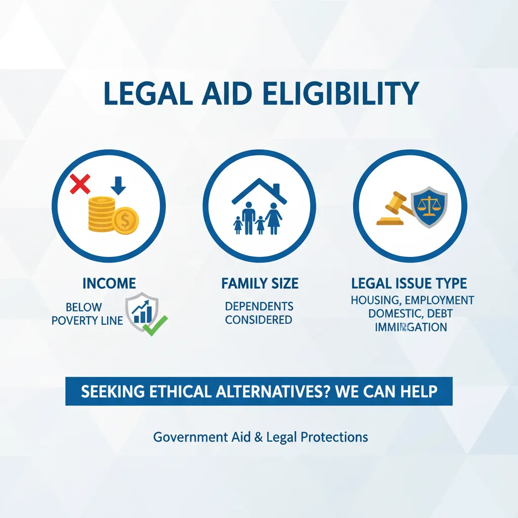 Legal aid eligibility criteria infographic