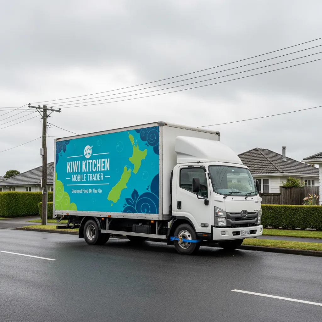 Mobile truck shop parked in a South Auckland residential street