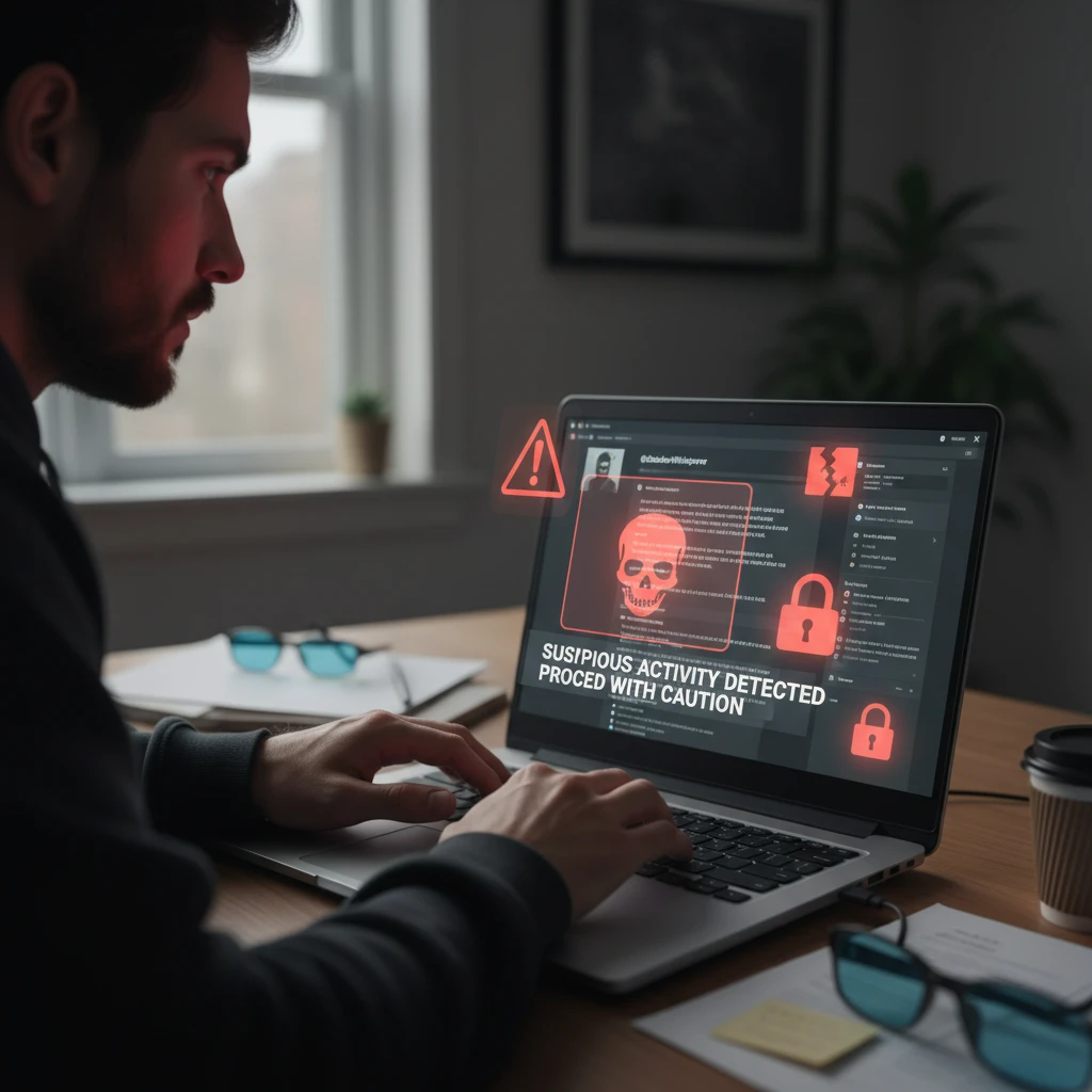 Analyzing a fake social media profile for scam indicators
