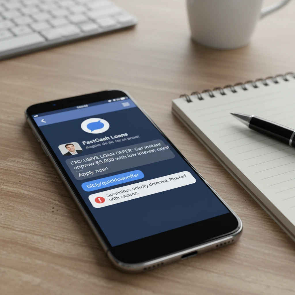 Screenshots of Facebook Messenger scam conversation