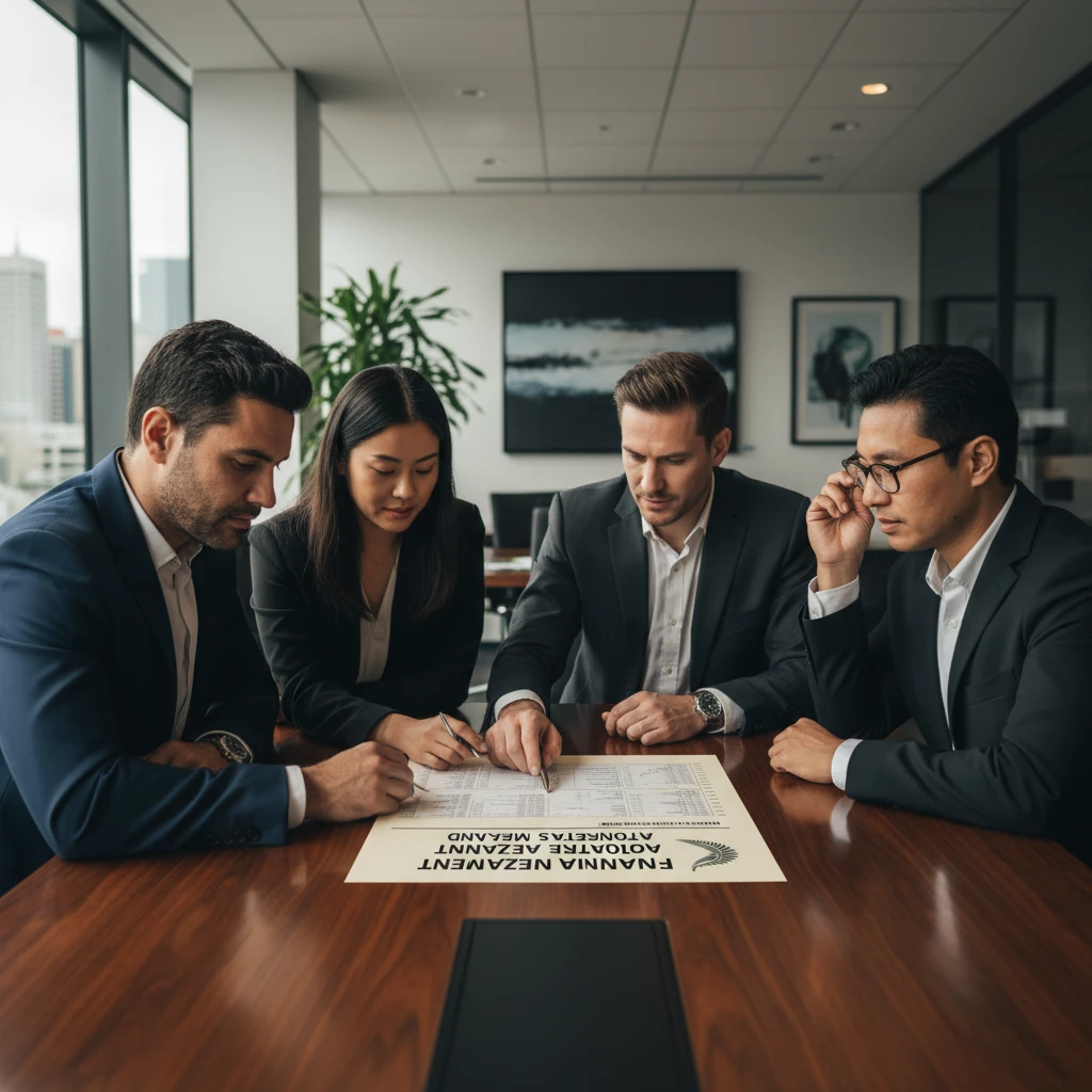 Migrants reviewing loan documents in New Zealand