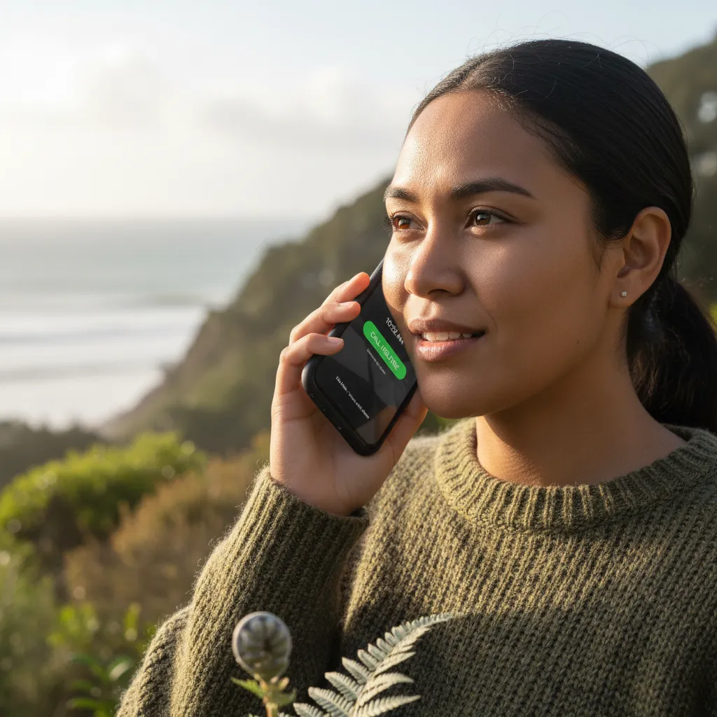 Person contacting financial helpline for support