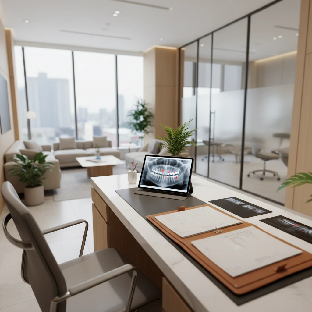 Dental clinic consultation desk for emergency dental quotes